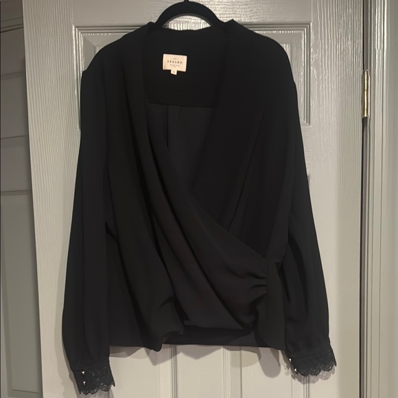 Sezane Tops - Sezane Black Blouse Elegant Top